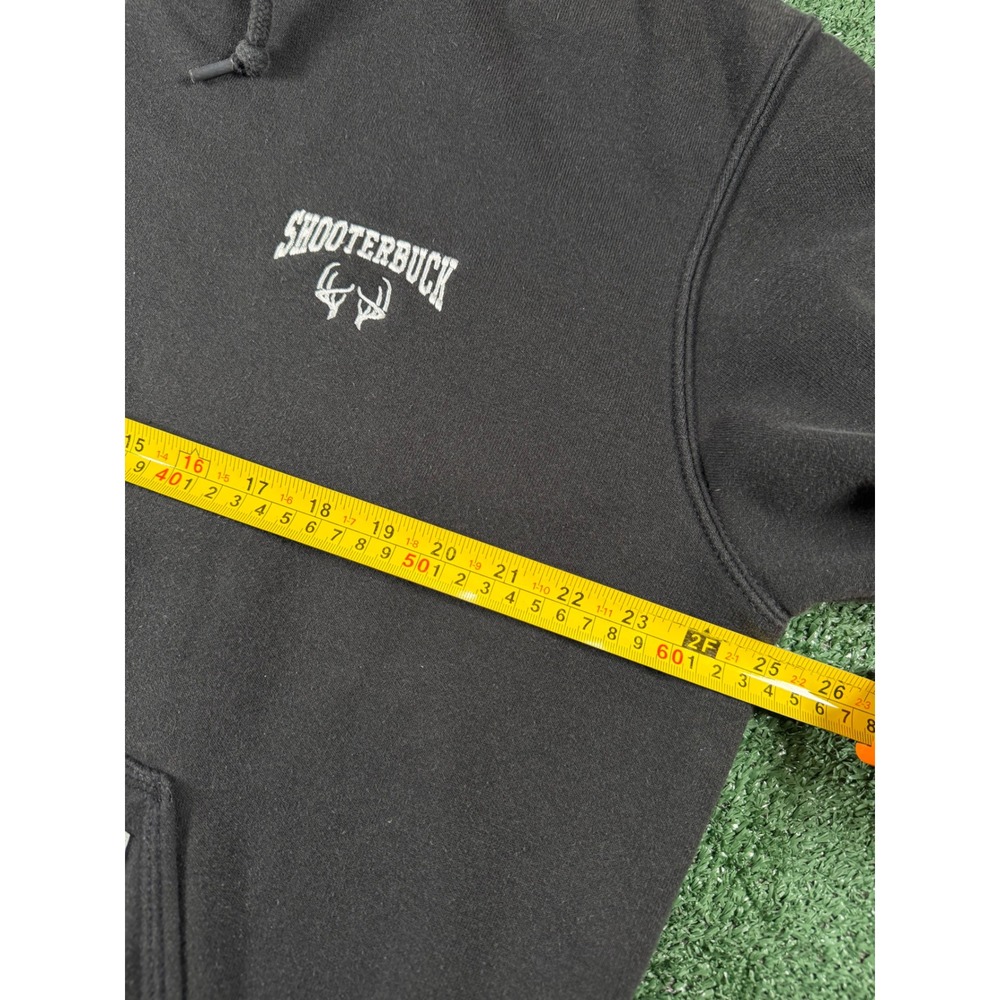 Carhartt Hoodie Mens L Black Good Shooterbuck Logo Loose Fit Fleece Sweatshirt - Picture 4 of 5